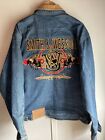 Vintage Smith & Wesson Leather Collar Jean Jacket - Size Large