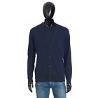 BRIONI 990$ Navy Blue Double Layered Cardigan - Cotton Knit