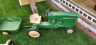 John Deere 20 Pedal Tractor with pull  behind wagon Ertl Toys