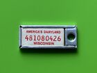Wisconsin License Plate DAV Tag 1970s Disabled American Veterans Keychain Sample
