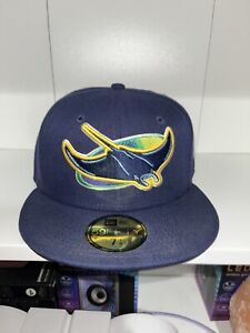 Tampa Bay Devil Rays 7 1/4 New Era 59fifty Fitted Hat Navy Yellow