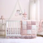 Grace 4 Piece Embroidered Patchwork Baby Girl's Crib Bedding Set