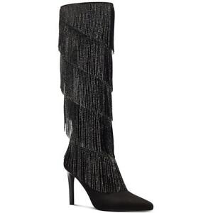 INC Womens Shyn Faux Suede Tall Fringe Knee-High Boots Shoes BHFO 5282