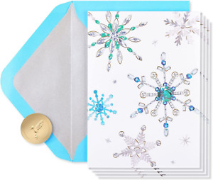 Holiday Cards Boxed with Envelopes, Warmest Wishes, Snowflakes (14-Count)