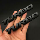 2x Metal TURBO Logo Emblem Badge 3D Stickers Decal Decor Black Car Accessories