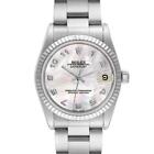 Rolex Datejust Midsize Steel White Gold MOP Dial Ladies Watch 68274 Box Papers