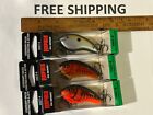 LOT OF 3 RAPALA OTTS GARAGE SERIES OG TINY 4 FISHING LURES 3 DIFFERENT COLORS