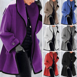 Women's Baggy Hooded Trench Wool Coat Outwear Ladies Winter Warm Jacket Overcoat