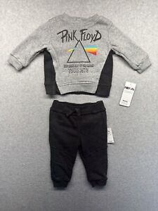 Pink Floyd Baby Outfit Sweatsuit Heather Gray 2 Piece Long Sleeve Size 3/6M NWT