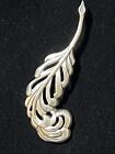 Sterling Silver Brooch Feather-shaped 925 /8g