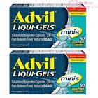 Advil Liqui Gels Minis Pain Reliever 80 Liquid Filled Capsules 2 Packs New
