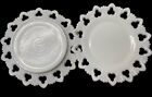Milk Glass Plate With Laced Edges Vintage Farmhouse - 10”x10”