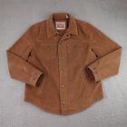 Levis Jacket Mens Medium Brown Faux Suede Leather Trucker Snap Button Western