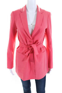 BCBG Max Azria Womens Belted Blazer Jacket Flamingo Pink Size Extra Small