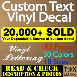 Custom Decal Vinyl Lettering Personalized  Business Sign Text Name  Window Car