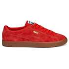 Puma Suede Vtg Hairy Suede Lace Up  Mens Red Sneakers Casual Shoes 38569804
