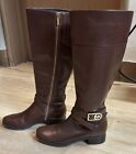 Michael Kors Brown Leather Riding Boots Size 6.5M Knee High