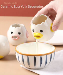 Cartoon Chicken Egg Separator Ceramic Egg Yolk White Divider Kitchen Gadget Tool