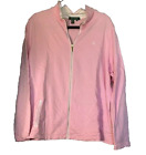 Ralph Lauren Womens 3X Pink Cotton Jacket Zip Sweatshirt w Logo