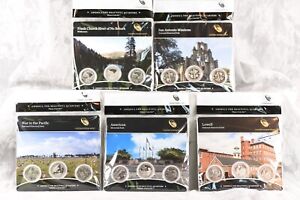 2019 - America the Beautiful Series Quarters Three-Coin Sets All 5 Sets!