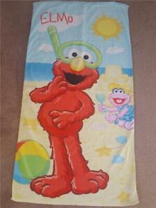 Sesame Street ELMO LOLA Muppets Bath Towel Beach Child's 30 X 54 GUC