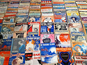 Vintage Sheet Music Lot of 300+ Titles ~ ALL 1920's & 1930's ~ Art Deco, Flapper