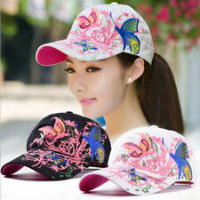 Baseball Cap For Women With Butterflies And Flowers Embroidery Adjustable