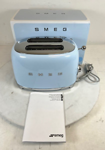 Used-Smeg TSF01PBUS Pastel Blue 50's Retro Style 2 Slice Toaster-FREE SHIPPING