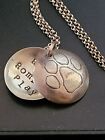 Sterling Silver Dog Paw Print Slide Pendant Run Romp Play Charm Pearl Necklace