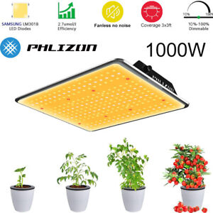 1000W LED Grow Light for Indoor Plants Full Spectrum Veg & Bloom with High PPFD