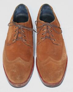 Rancourt & Co. Handcrafted Brown Suede Wingtip Oxford Shoes Sz 10.5 D EUC