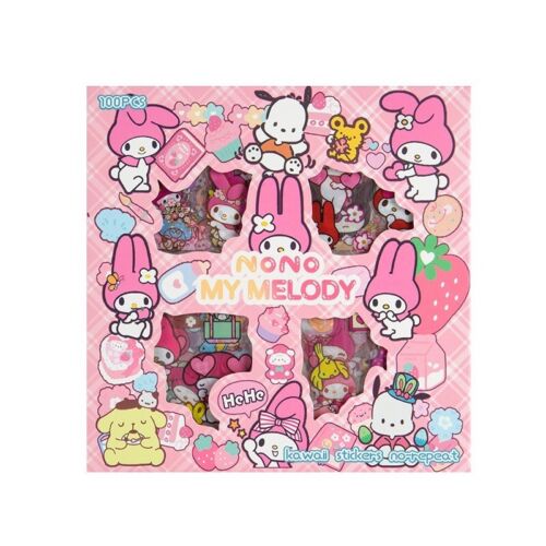 Sanrio My Melody 100 sheets Stickers Set Gift Box Cute Decoration Accessories