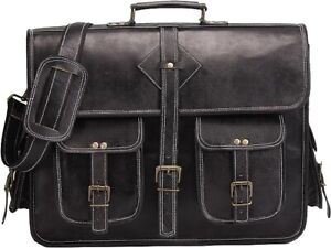 Vintage Leather Office Briefcase Messenger Bag Laptop Satchel Shoulder Bag