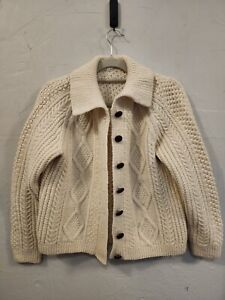 Vintage Wool Fishermans Sweater  Mary Melrose  England Hand Knit  Sz Medium