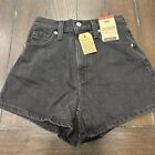 NWT Levis Shorts Womens Size 23 High Waisted Mom Black Wash 3