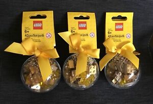 LEGO Christmas Gold Baubles Lot of 3 Factory Sealed item: 6144122 L.E. Ornament