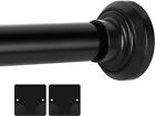 Matte Black Shower Curtain Rod 33 to 75 Inches, 1 Inch Adjustable Spring Tension