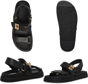 Women's Flat Sandals Dad Sandals for Women Leather Ankle Strap Walking Sandals