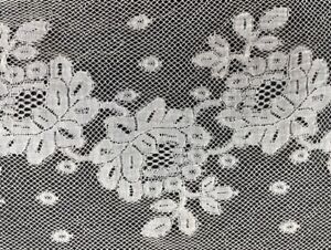 Antique handmade bobbin lace poppy motifs & handmade net, uneven piece as shown!