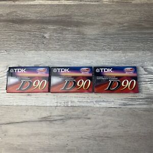New ListingTDK D90 Blank Audiocassettes Normal Bias Lot of 3 Brand New Sealed