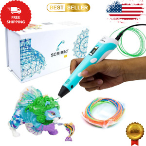 P1 3D Printing Pen with Display - Includes 3D Pen, 3 Starter Colors of PLA Filam