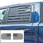 2x US Flag Rear Window Side Trim Stickers Decal for Dodge Ram 1500 2018+ Carbon (For: Ram)