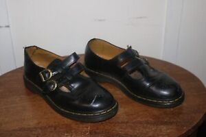 Dr Martens 12916 black leather mary jane t-bar buckle shoes UK 7 EU 40 US 9 docs