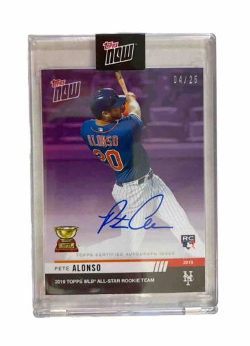 2019 Topps Now Pete Alonso All Star Rookie Team Autographed Card Numbered 04/25