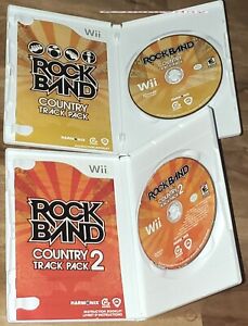 Wii RockBand COUNTRY Track Pack Volume 1 & 2 Game LOT Rock Band - NO accessories