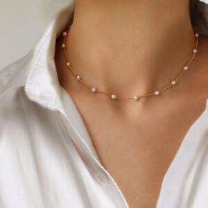 Fashion Pearl Choker Chain Necklace Women Weddings Charm Party Jewlery Gift