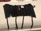Black Lace XS Corset With Garter Straps Lace Up Back Lingerie By Rihanna