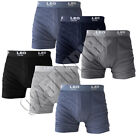 6 Pack Men's 100% Cotton Boxer Briefs Trunks Shorts Waist Underwear