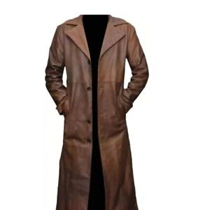 leather trench coat men With 100% Pure Lamb Skin Leather And Classy Design