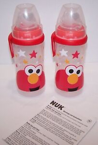 Set of 2 NUK Sesame Street ELMO 10oz Active Cup Transition from Bottle to Cup